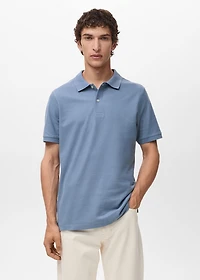 Regular-fit cotton piqué polo shirt