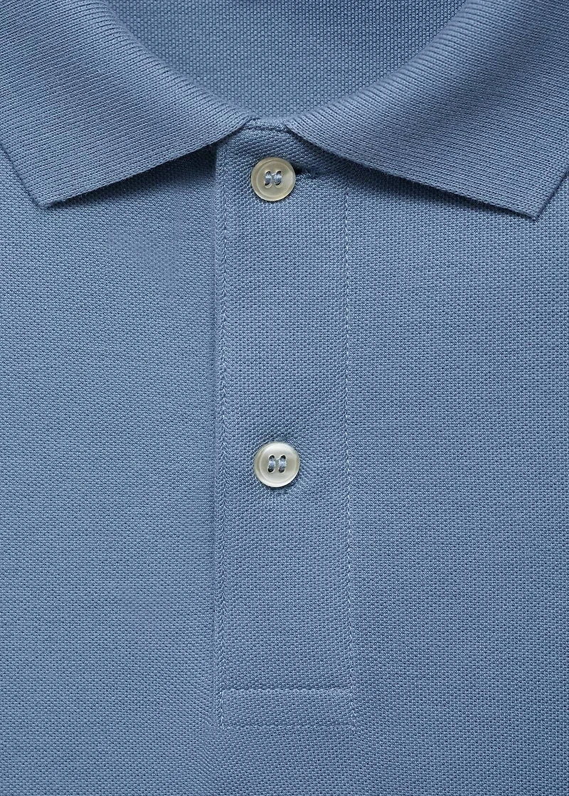 Regular-fit cotton piqué polo shirt