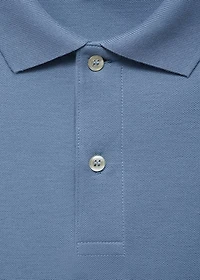 Regular-fit cotton piqué polo shirt