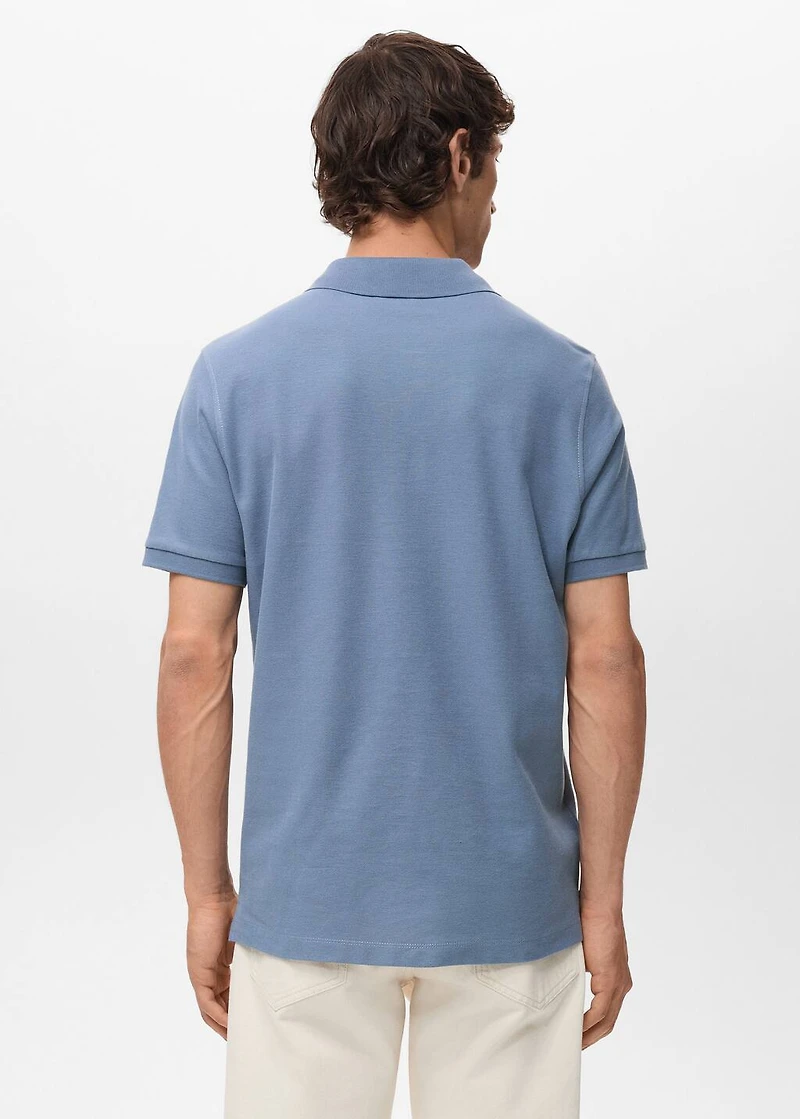 Regular-fit cotton piqué polo shirt
