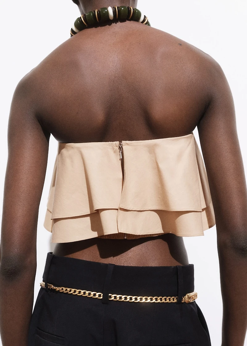 Strapless top with ruffles