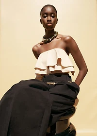 Strapless top with ruffles