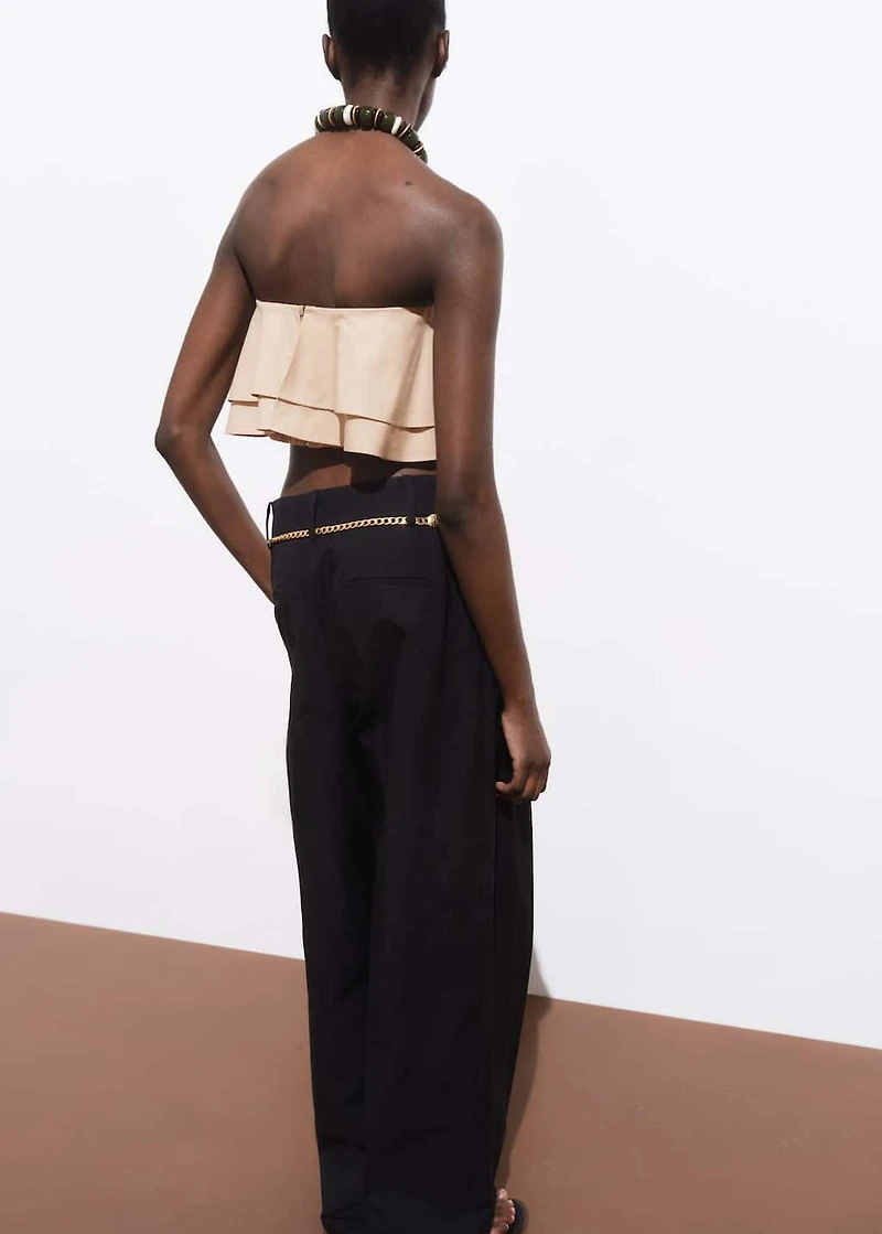 Strapless top with ruffles