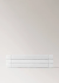 Linen table runner with embroidered hemstitch
