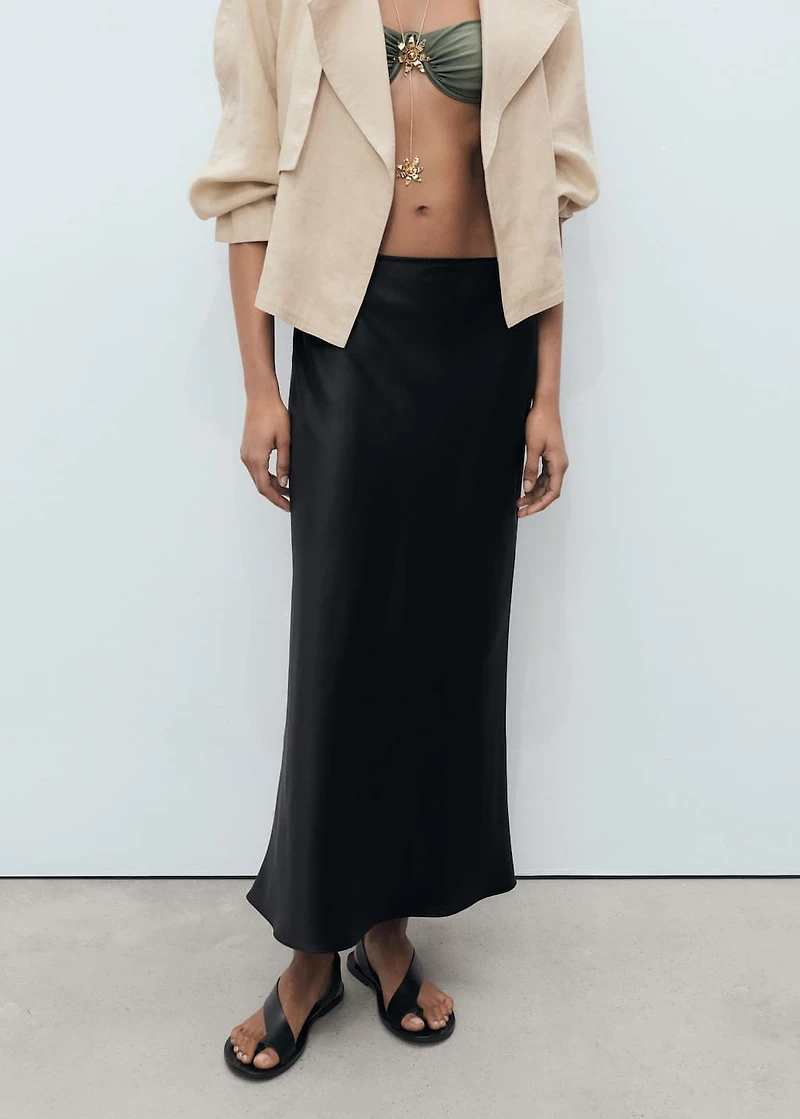 Satin long skirt
