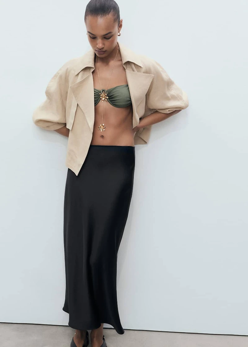 Satin long skirt