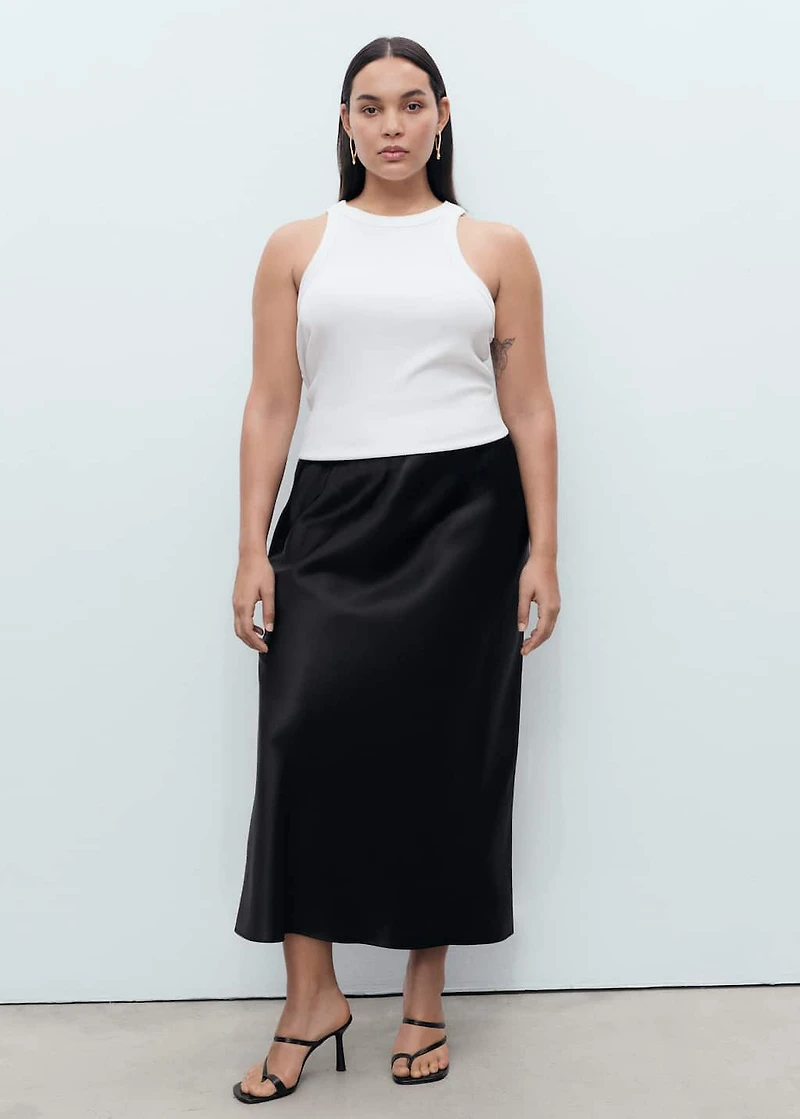 Satin long skirt