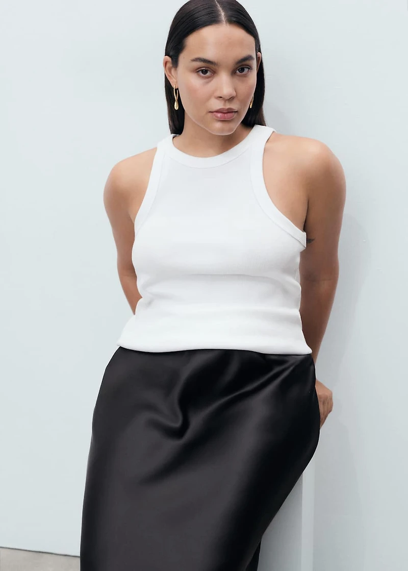Satin long skirt