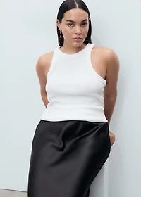 Satin long skirt