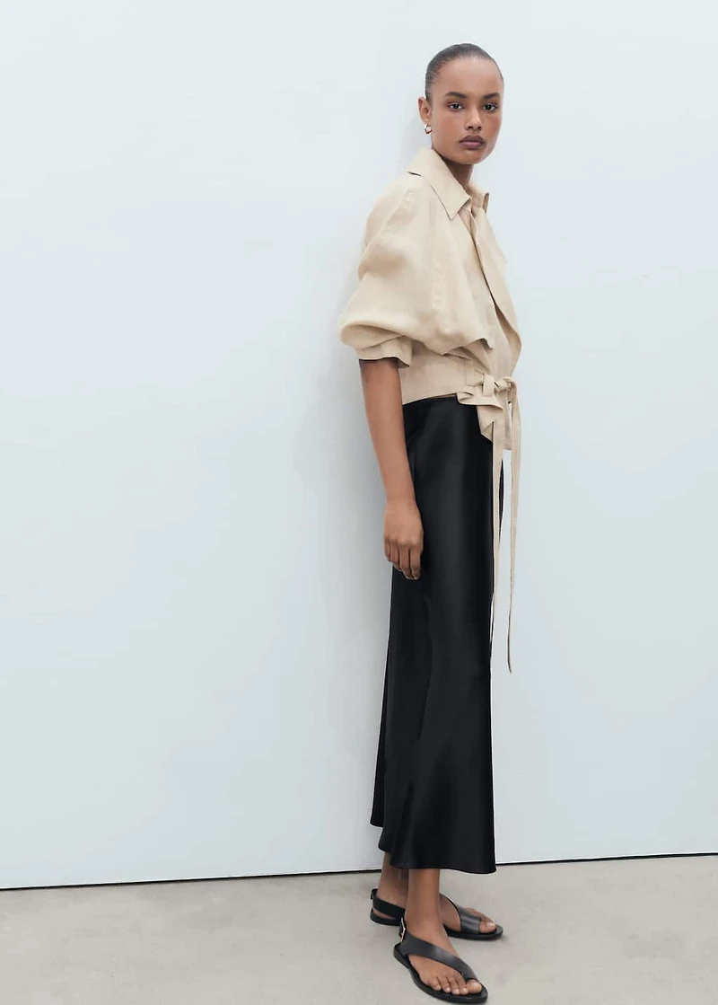 Satin long skirt