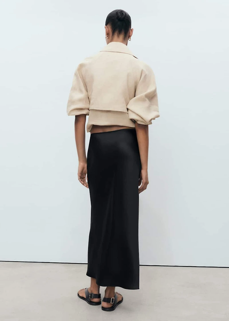 Satin long skirt