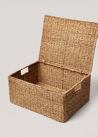 braided basket with handles