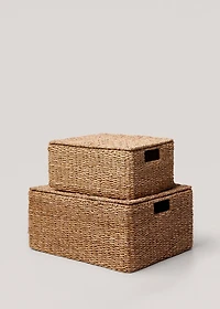 braided basket with handles