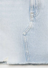 Denim skirt with frayed hem