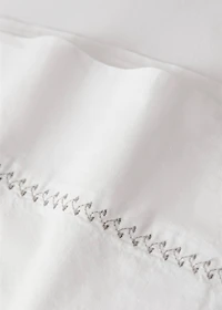 Washed cotton percale pillowcase with zigzag stitching 45x110 cm