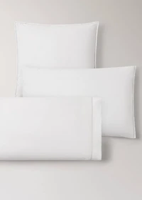 Washed cotton percale pillowcase with zigzag stitching 45x110 cm
