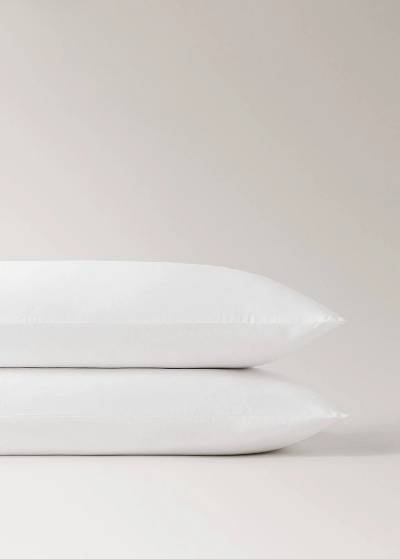 Washed cotton percale pillowcase with zigzag stitching 50x75 cm