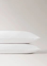 Washed cotton percale pillowcase with zigzag stitching 50x75 cm