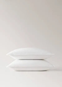 Washed cotton percale pillowcase with zigzag stitching 60x60 cm