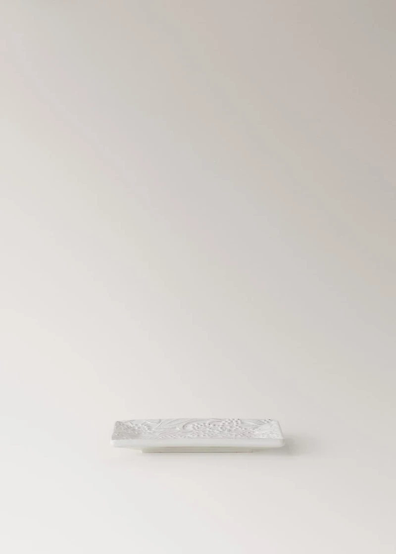 Embossed soap dish