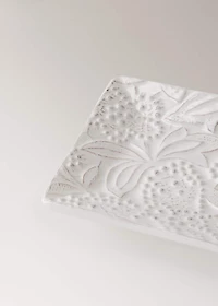 Embossed soap dish