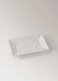 Embossed soap dish