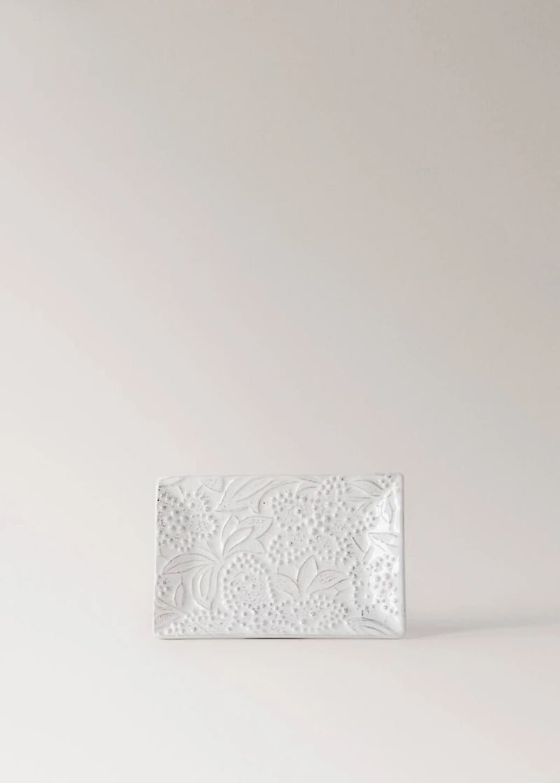 Embossed soap dish