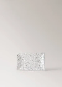 Embossed soap dish