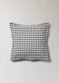 Two percale cotton gingham check pillowcases 60x60 cm