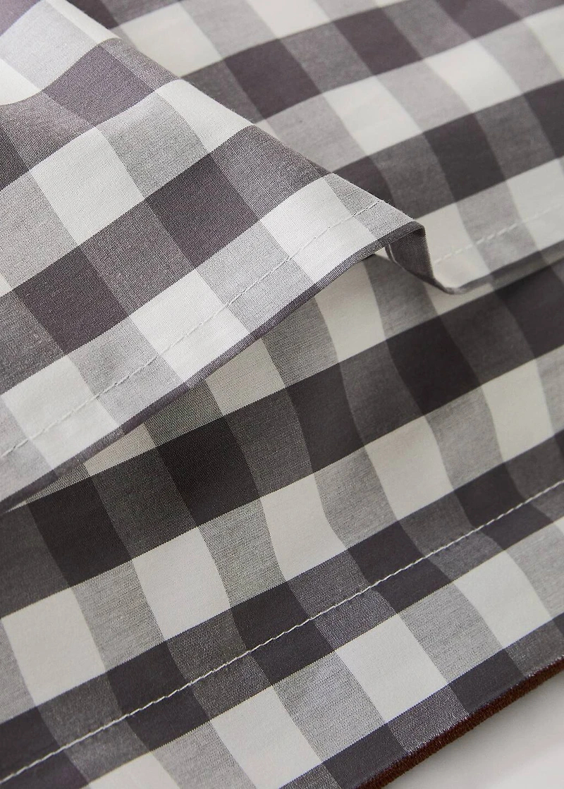Two percale cotton gingham check pillowcases 60x60 cm