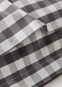 Two percale cotton gingham check pillowcases 60x60 cm
