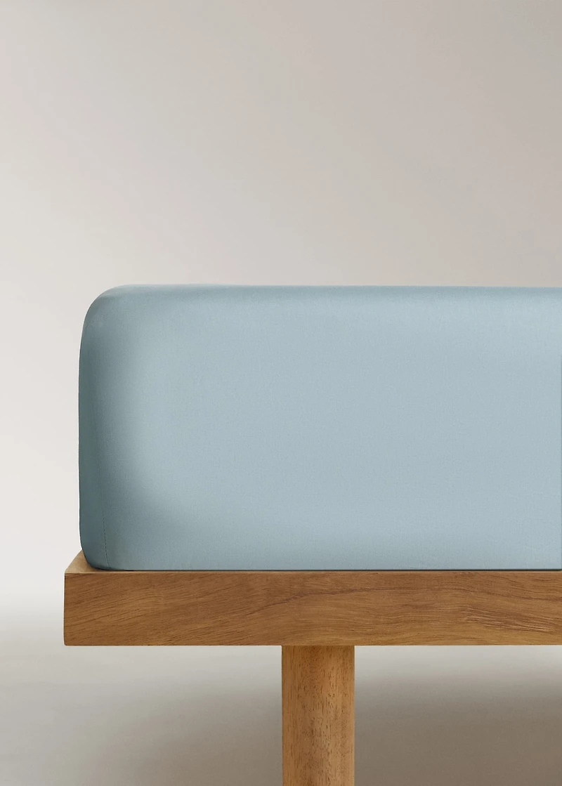 Percale cotton fitted sheet for 180 cm bed