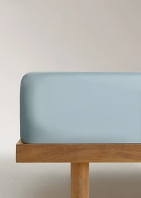 Percale cotton fitted sheet for 180 cm bed