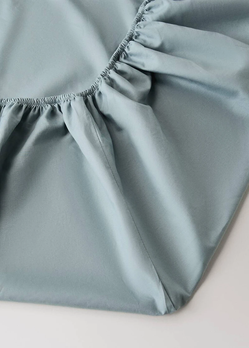 Percale cotton fitted sheet for 135/140 cm bed