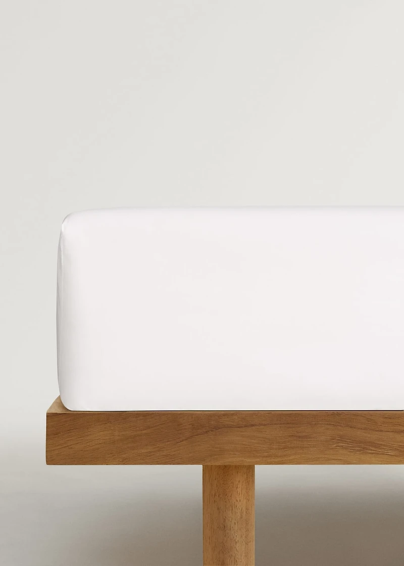 300-thread count percale cotton fitted sheet for cm bed