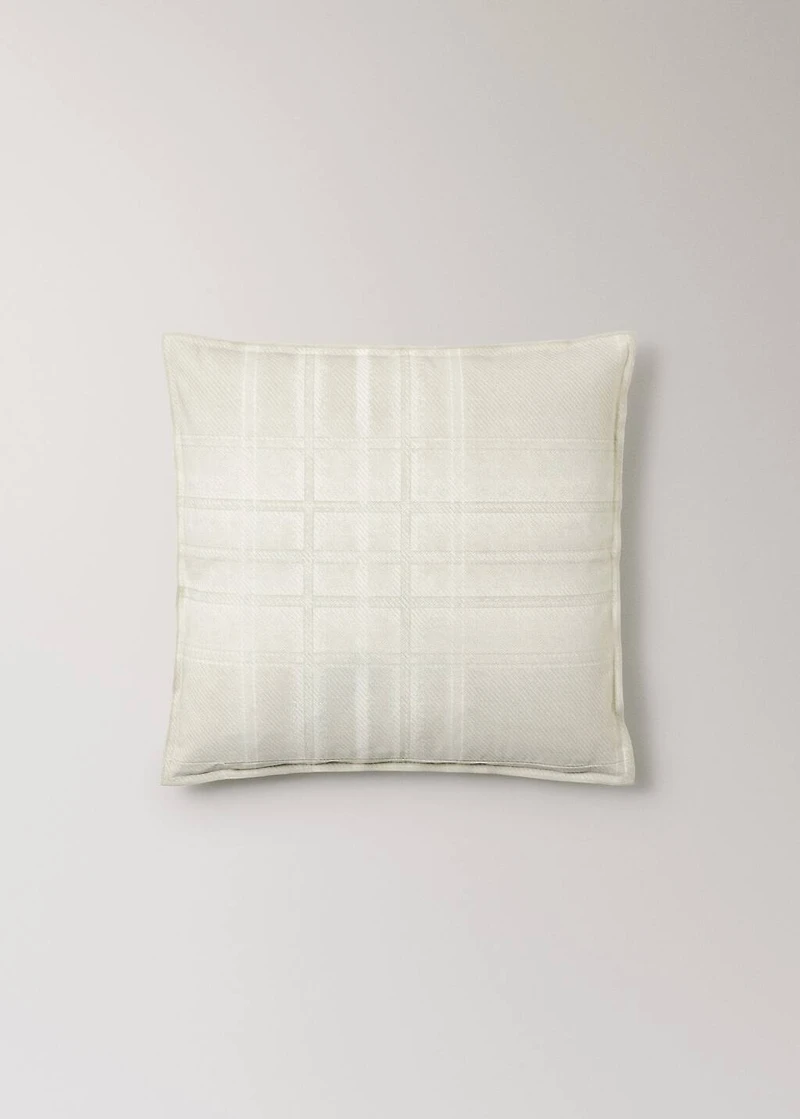 Cotton checked-print cushion cover 50x50 cm