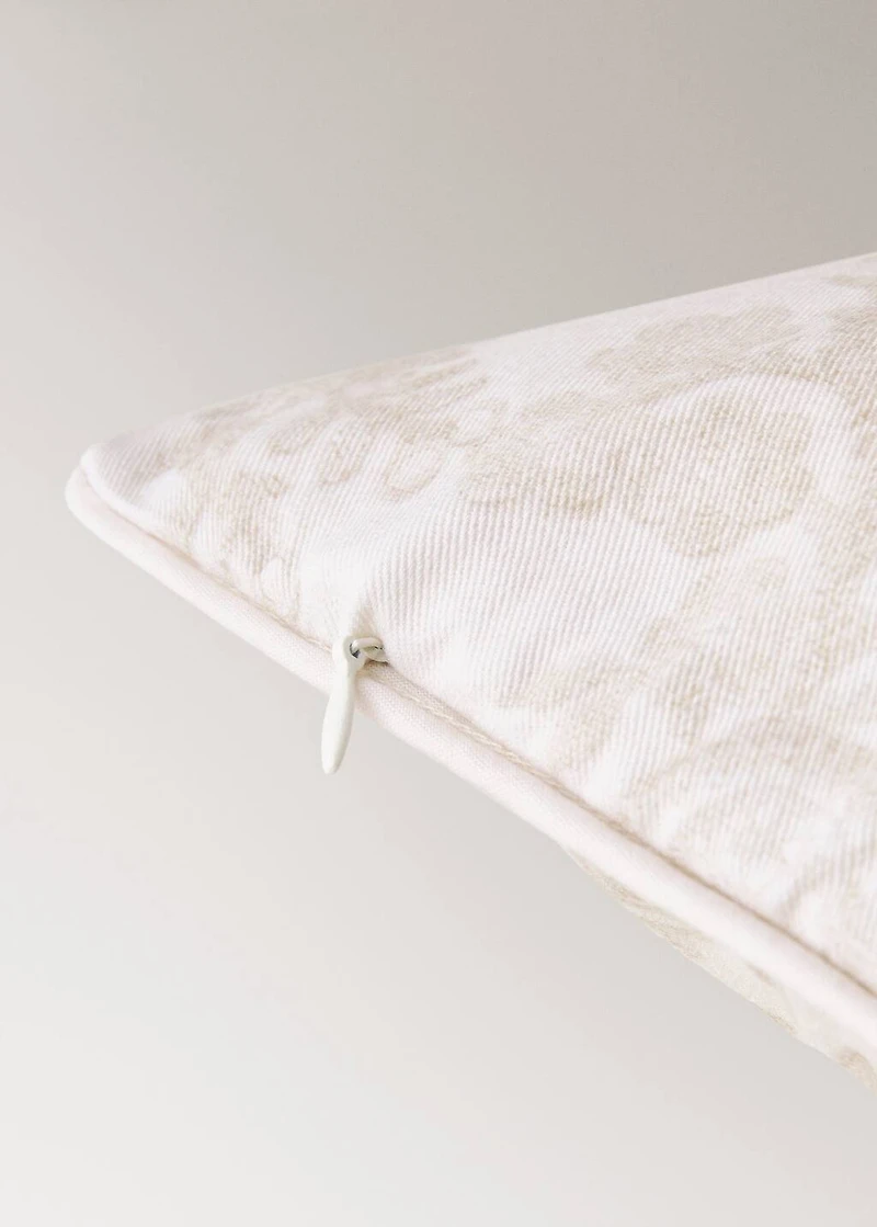100% cotton floral-print cushion cover 30x50cm