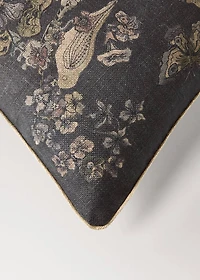 Linen floral-print cushion cover 40x60 cm