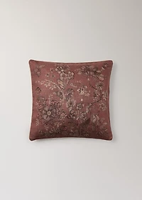 Linen floral-print cushion cover 50x50 cm