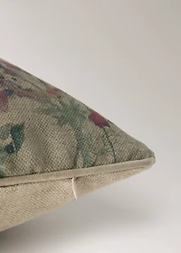 Linen floral-print cushion cover 50x50 cm