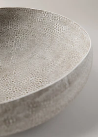 Large textured metal decorative bowl