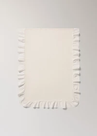Jacquard cotton cot bedspread with ruffle