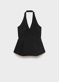 Halter-neck peplum vest