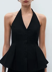 Halter-neck peplum vest