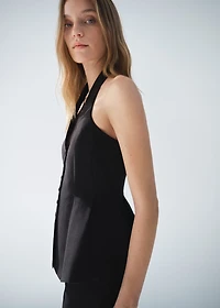 Halter-neck peplum vest