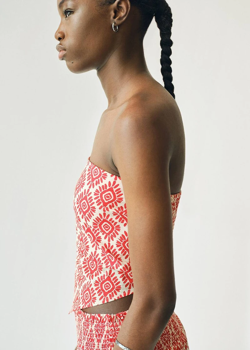 Printed V-neck top