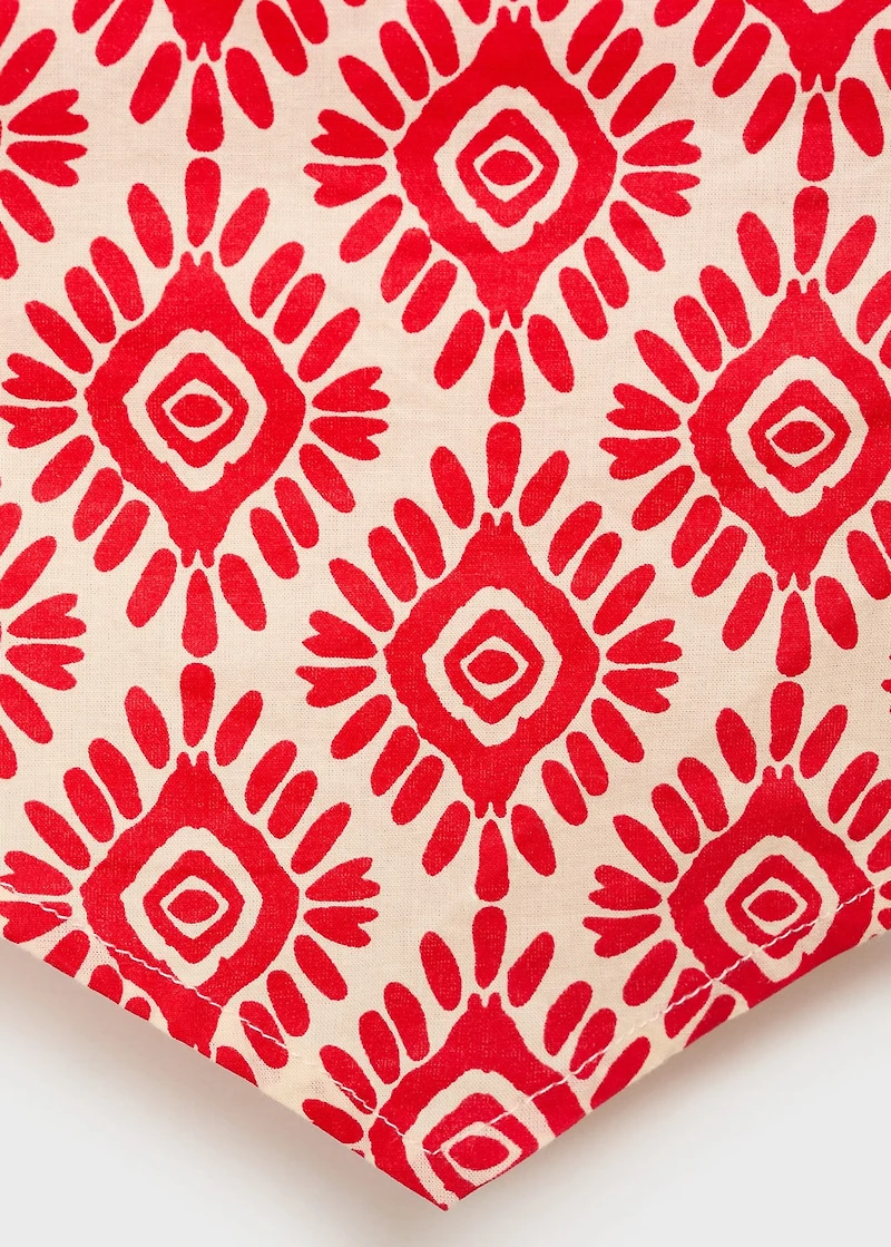 Printed V-neck top