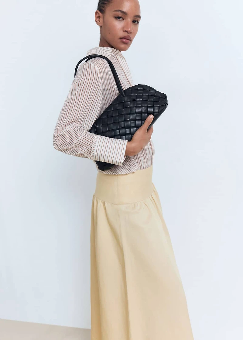 Midi-skirt with frayed ends