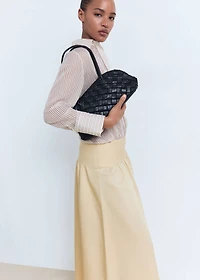 Midi-skirt with frayed ends