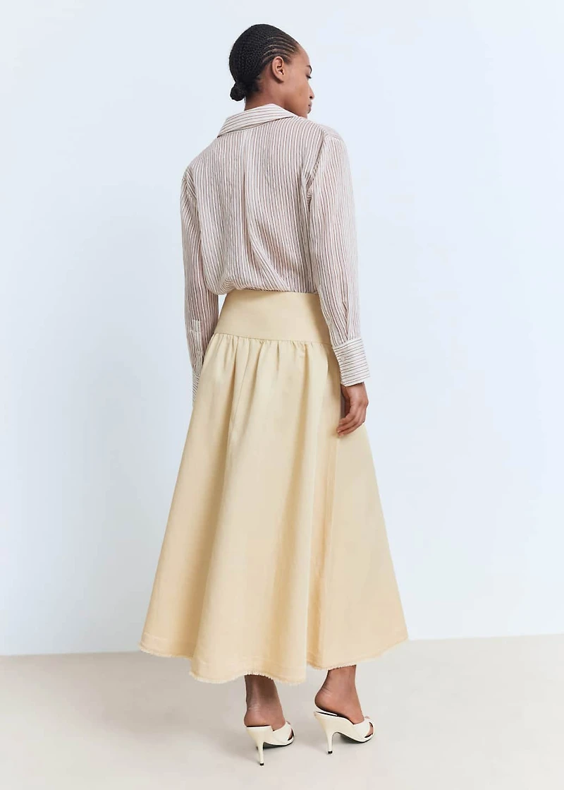 Midi-skirt with frayed ends